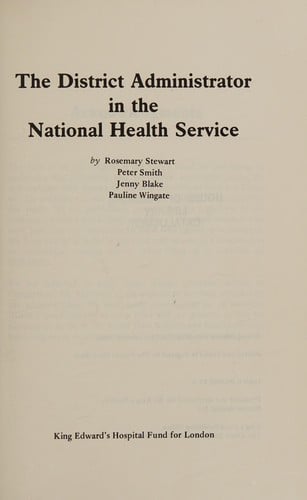 The District administrator in the National Health Service