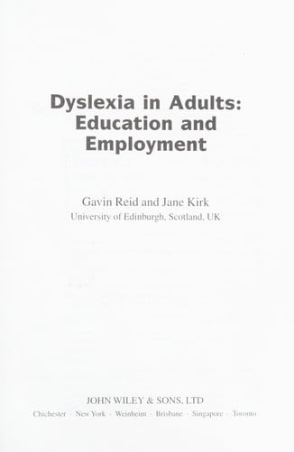 Dyslexia in adults