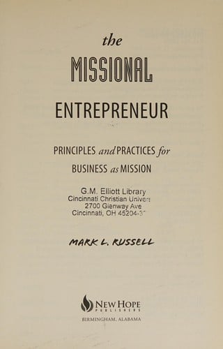 The missional entrepreneur