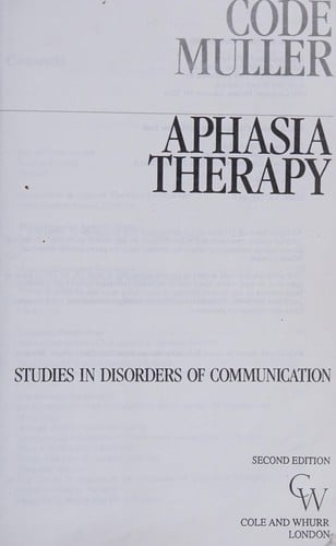 Aphasia therapy