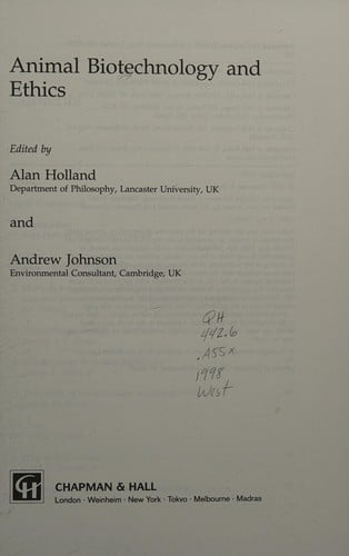 Animal biotechnology and ethics