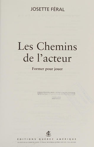 Les chemins de l'acteur