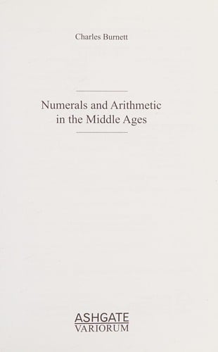 Numerals and arithmetic in the Middle Ages