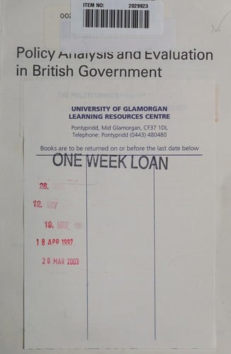 Policy analysis and evaluation in British government