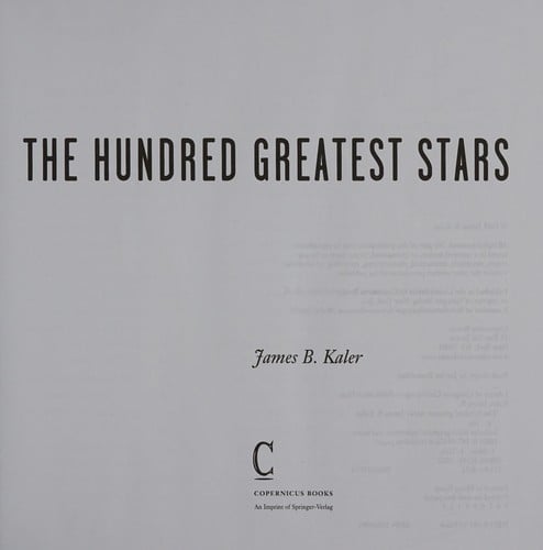 The hundred greatest stars