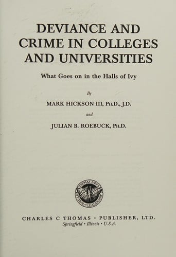 Deviance and crimes in colleges and universities
