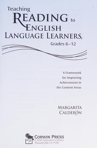 Teaching reading to English language learners, grades 6-12