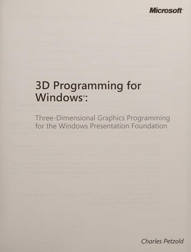 3D programming for Windows