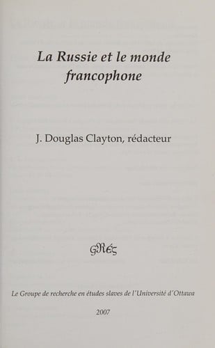 La Russie et le monde francophone