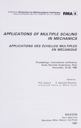 Applications of multiple scaling in mechanics
