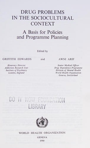 Drug problems in the sociocultural context