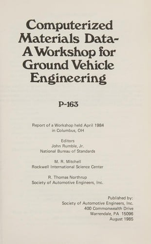 Computerized materials data