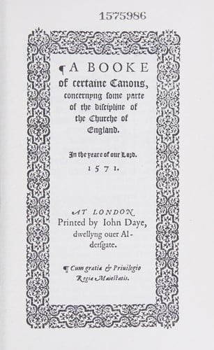 A booke of certaine canons