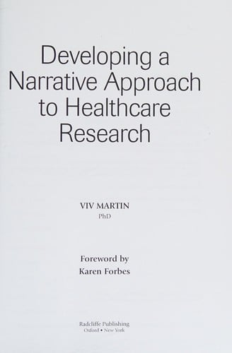 Developing a narrative approach to healthcare research