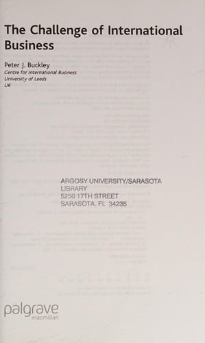 CHALLENGE OF INTERNATIONAL BUSINESS