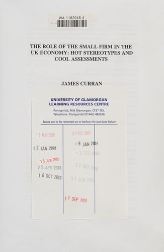 The role of the small firm in the UK economy