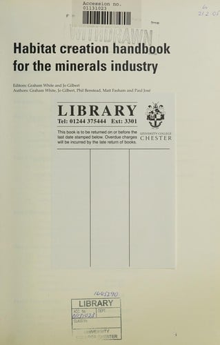 Habitat creation handbook for the minerals industry