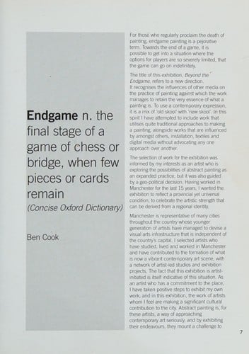 BEYOND THE ENDGAME: ABSTRACT PAINTING IN MANCHESTER