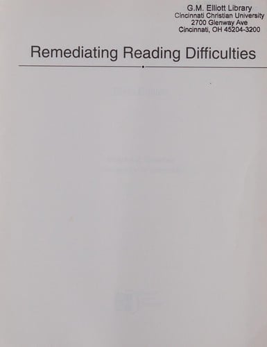 Remediating reading difficulties