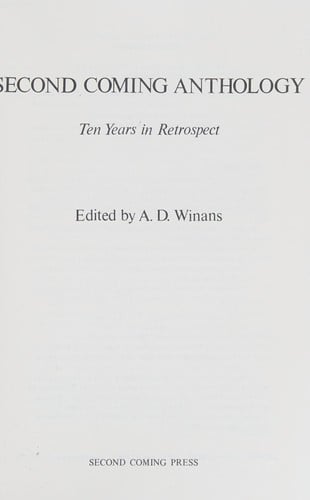 Second coming anthology