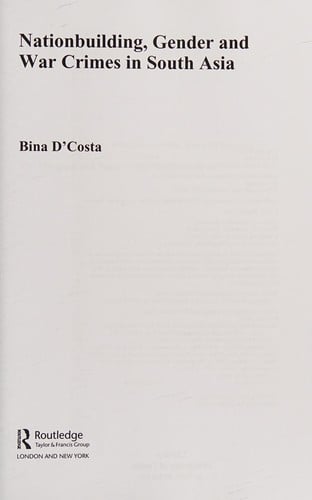 Nationbuilding, gender and war crimes in South Asia