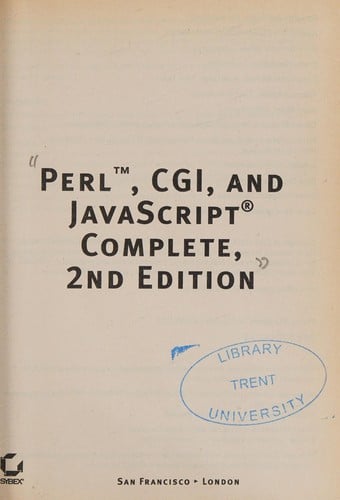 Perl, CGI and Javascript complete