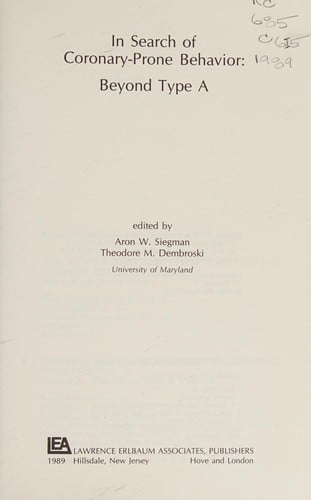 In search of coronary-prone behavior