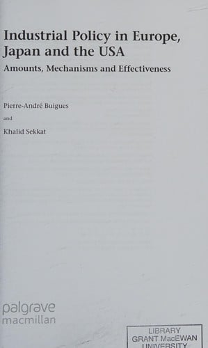 Industrial policy in Europe, Japan, and the USA