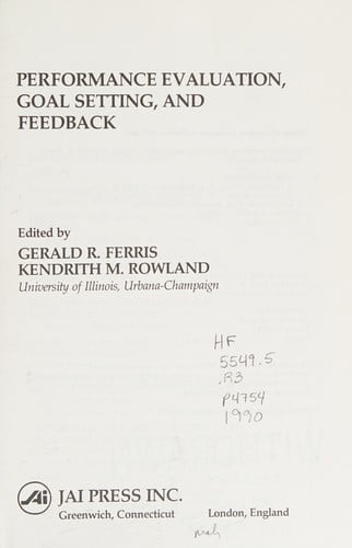 Performance evaluation, goal setting, and feedback