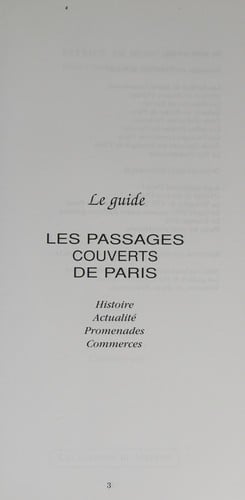 Les passages couverts de Paris