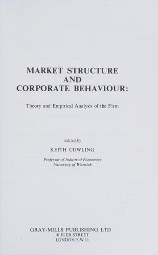 Market structure and corporate behaviour