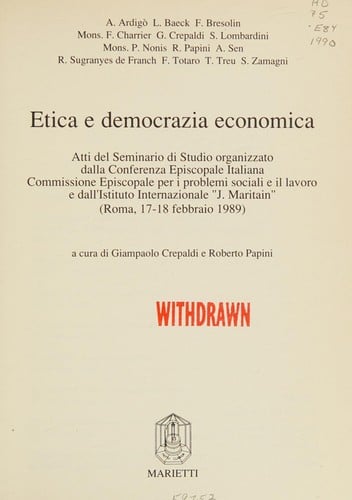 Etica e democrazia economica