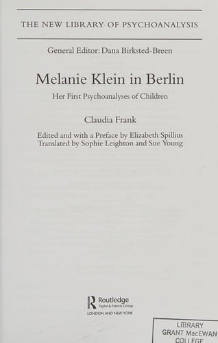 Melanie Klein in Berlin