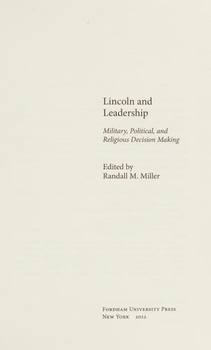 Lincoln and leadership