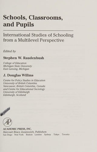 Schools, classrooms, and pupils