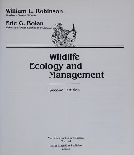 Wildlife ecology and management