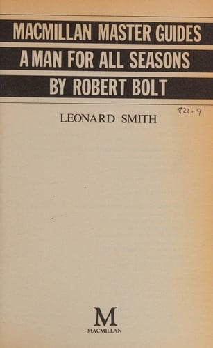 "Man for All Seasons" by Robert Bolt (Master Guides)