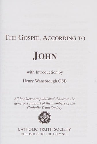 The Gospel According to John