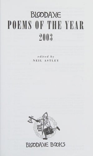 Bloodaxe poems of the year 2003