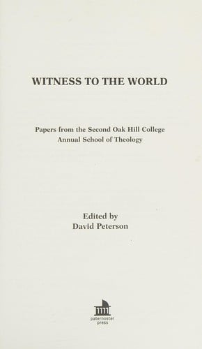 Witness to the world