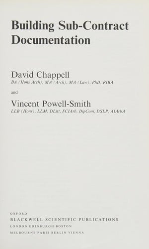 Building sub-contract documentation