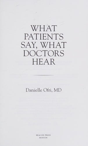 What patients say, what doctors hear