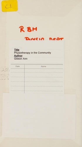 Physiotherapy in the community