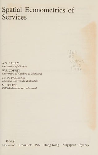 Spatial econometrics of services