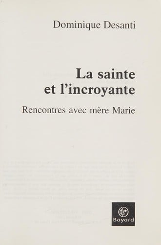 La sainte et l'incroyante