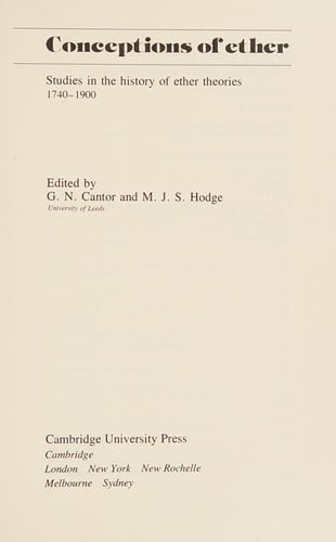 Conceptions of ether