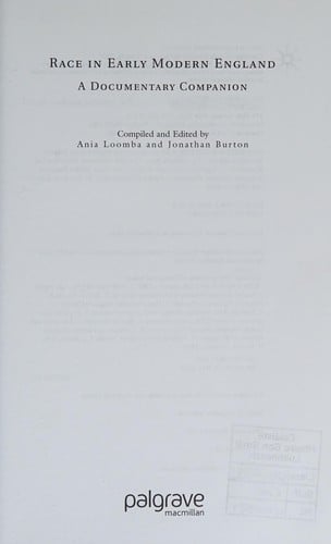 Race in early modern England