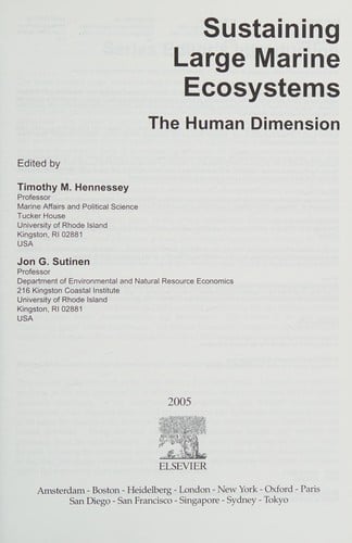 Sustaining large marine ecosystems