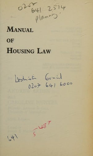 Manual of housing law