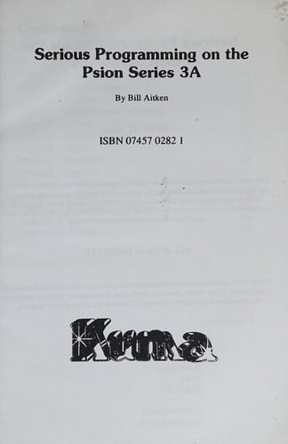 Serious programming on the Psion Series 3A